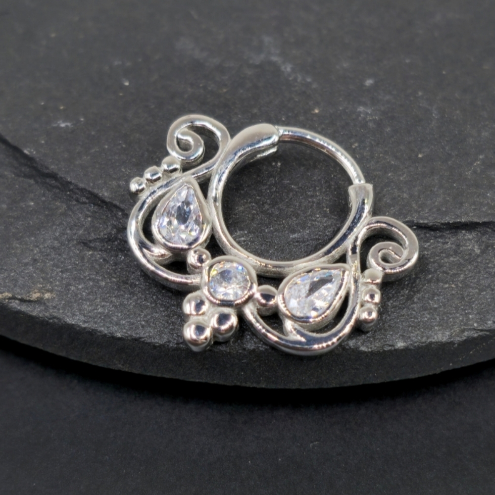 16g 8mm Large Royal Showstopper Gem Hinged Segment Clicker Solid 316L Surgical S